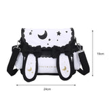 Kawaii Women Shoulder Bag for Girls Sweet Messenger Bag Cute Moon Rabbit Crossbody Bag Causal Handbag Student Schoolbag Harajuku