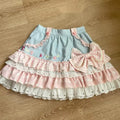 Blue Pink Harajuku Ruffle Skirt | Kawaii A-Line Mini Skirt