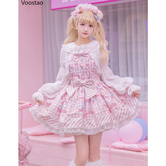my lolita dress Sweet Lolita Style My Melody Print Dress – Kawaii Heaven