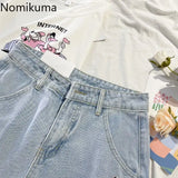 Japanese Denim Shorts for Women – High Waist Embroidered Bandage Shorts | Cute 2025 Fashion Bottoms