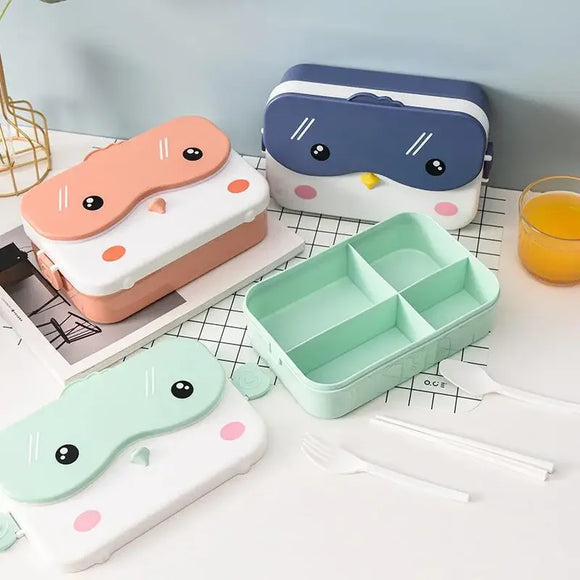 School Kids Bento Lunch Box Rectangular Leakproof Plastic Anime Portable Microwave Food Container School Child Lunchbox