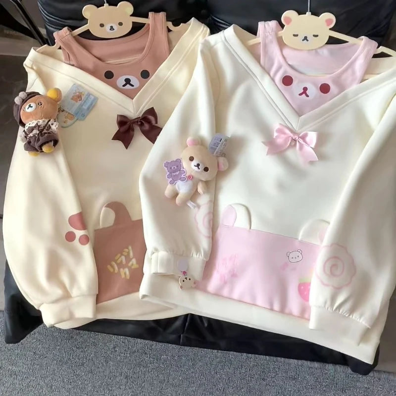 Cute Bear Kawaii Off Shoulder Top