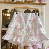 Kawaii Lolita Pleated Skirt – High Waist Pink Bandage Fairycore Y2K Aesthetic | Cute Women’s Faldas Mujer Moda 2025