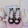 Girls Sweet Lolita Platform Mary Jane Shoes | Kawaii Bowknots, Heart-Shaped Straps & Bell Accents