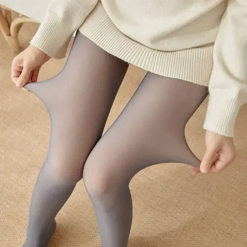 Thermal Fleece Tights | Fake Sheer Winter Pantyhose