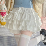 Japanese Lolita Kawaii Shorts – Women’s Pleated Bow Shorts | Sweet Y2K Korean Cute Fashion