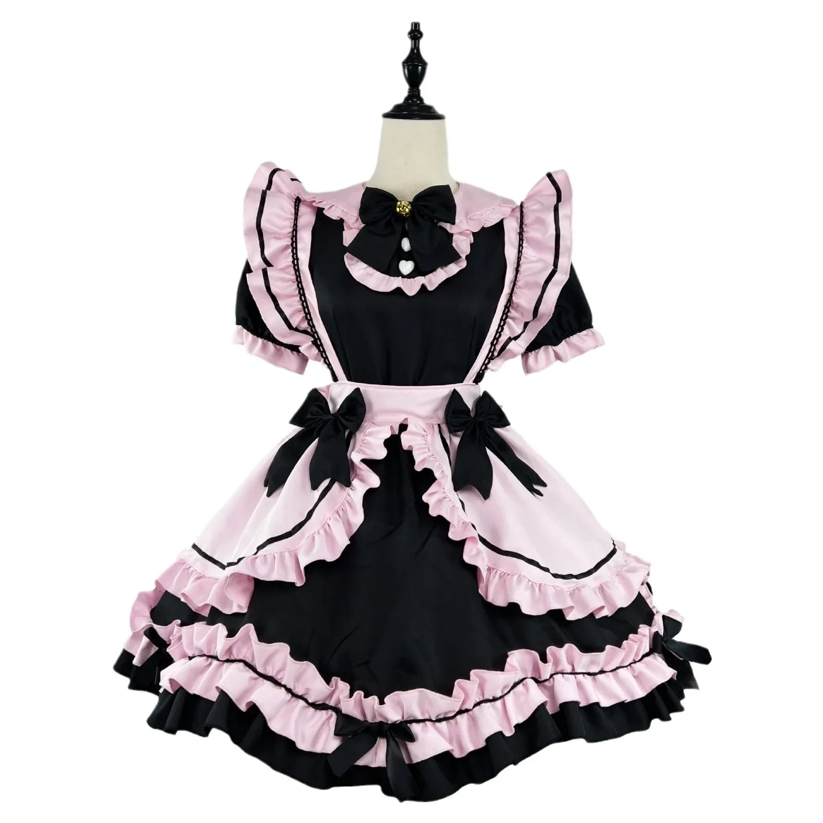 Anime Gothic Lolita JSK Maid Dress – Kawaii Harajuku Cat Cosplay with Bows & Ruffles