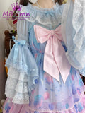 Mikumn Harajuku Y2K Lolita Blouse – Victorian-Inspired Lace Top with Bows & Flare Sleeves