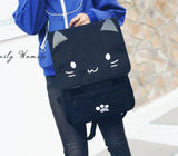 Japanese Stupid Cute 3D Cat Large Capacity Book Bag, Girl Cartoon Backpack, Women's Backpacks