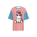 Kawaii Unicorn Women's Oversized Short-Sleeve T-Shirt-Heavyweight 225g