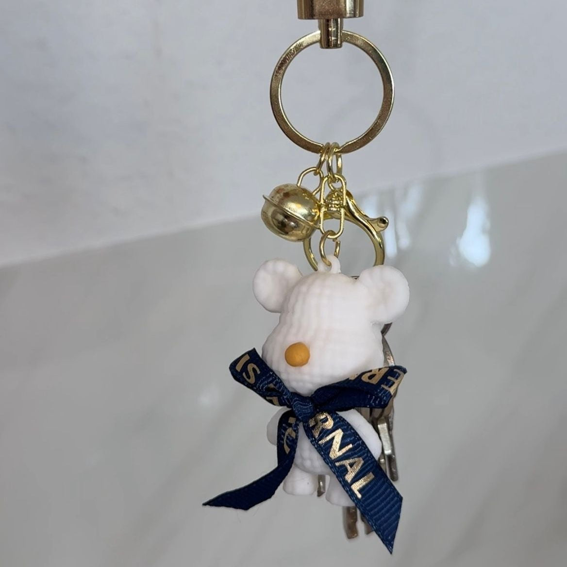 Cute Bow Teddy Bear Keychain – Kawaii Bag Charm