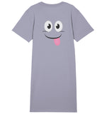 Kawaii Fun Face Ladies Organic Shirt Dress - Sleepwear - Ladies Organic Shirt Dress