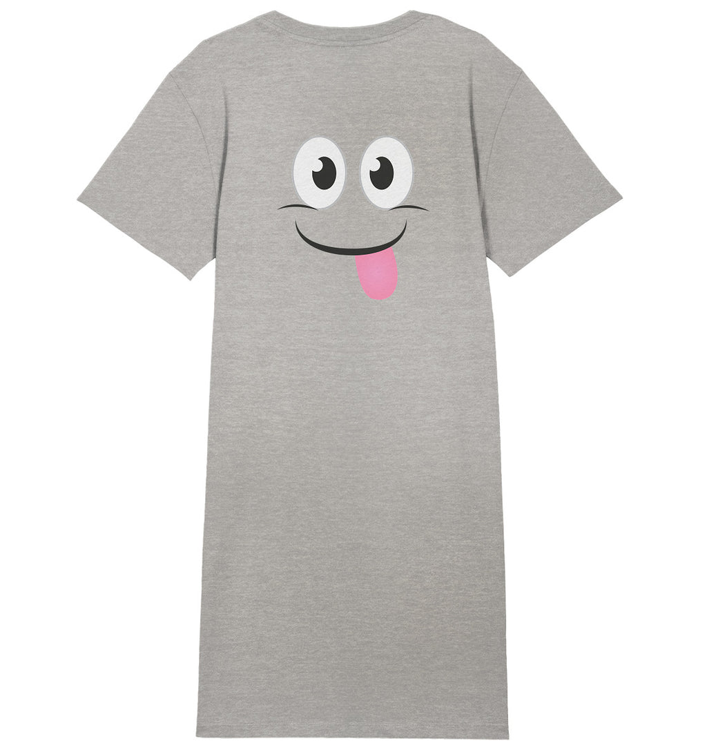 Kawaii Fun Face Ladies Organic Shirt Dress - Sleepwear - Ladies Organic Shirt Dress