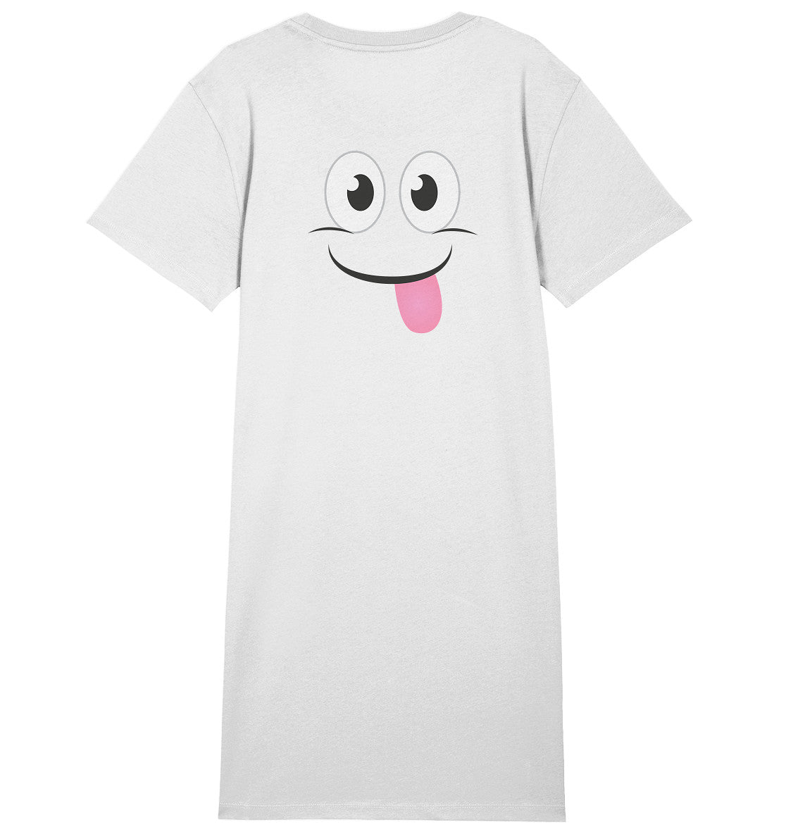Kawaii Fun Face Ladies Organic Shirt Dress - Sleepwear - Ladies Organic Shirt Dress