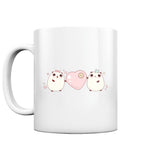 Kawaii Cute Pandas with pink heart - Glossy cup