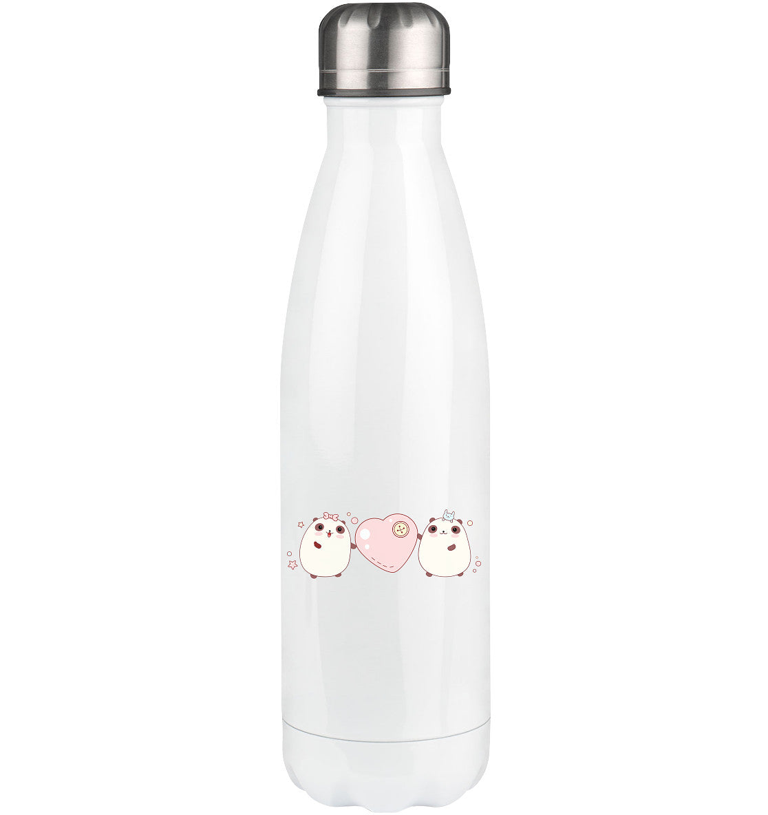 Kawaii Cute Pandas with pink heart - Thermal bottle 500ml