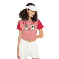 Bears in love Women's Short-Sleeve Crop Polo Shirt-Heavyweight 225g
