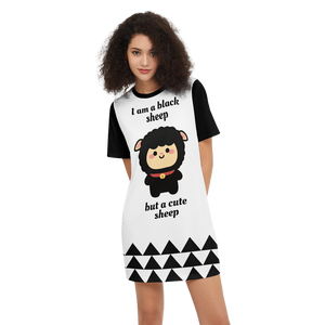 Short-Sleeve T-Shirt Dress I am a black sheep but a cute sheep