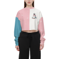 Kawaii Unicorn Pink and Purple Women's Cropped Crewneck Sweatshirt-Techno Scuba Knit