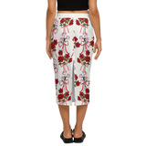 Roses and Ribbons Women's Back Split Pencil Skirt-Heavy Knit