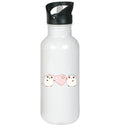 Kawaii Cute Pandas with pink heart - Stainless Steel Water Bottle