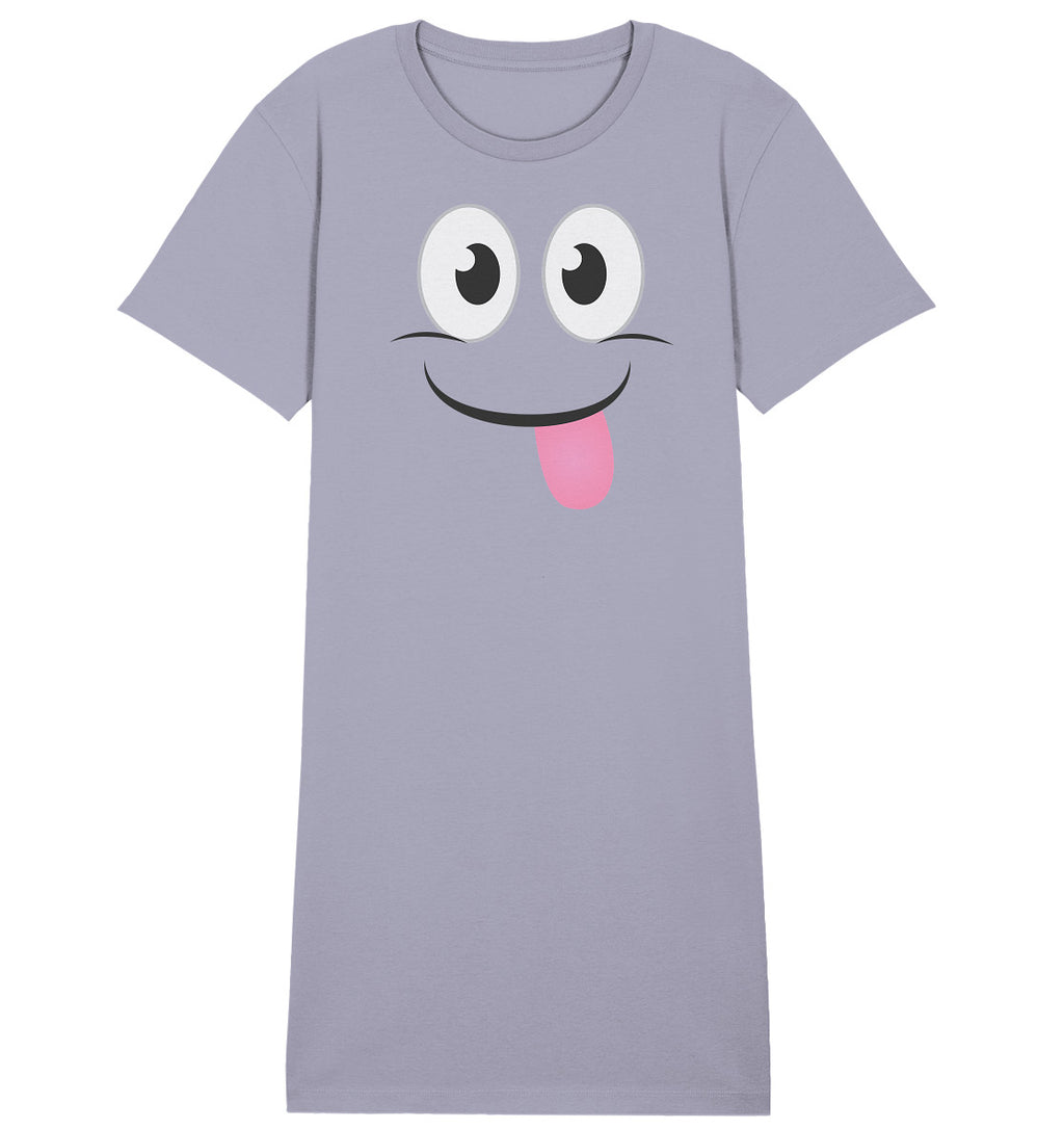 Kawaii Fun Face Ladies Organic Shirt Dress - Sleepwear - Ladies Organic Shirt Dress