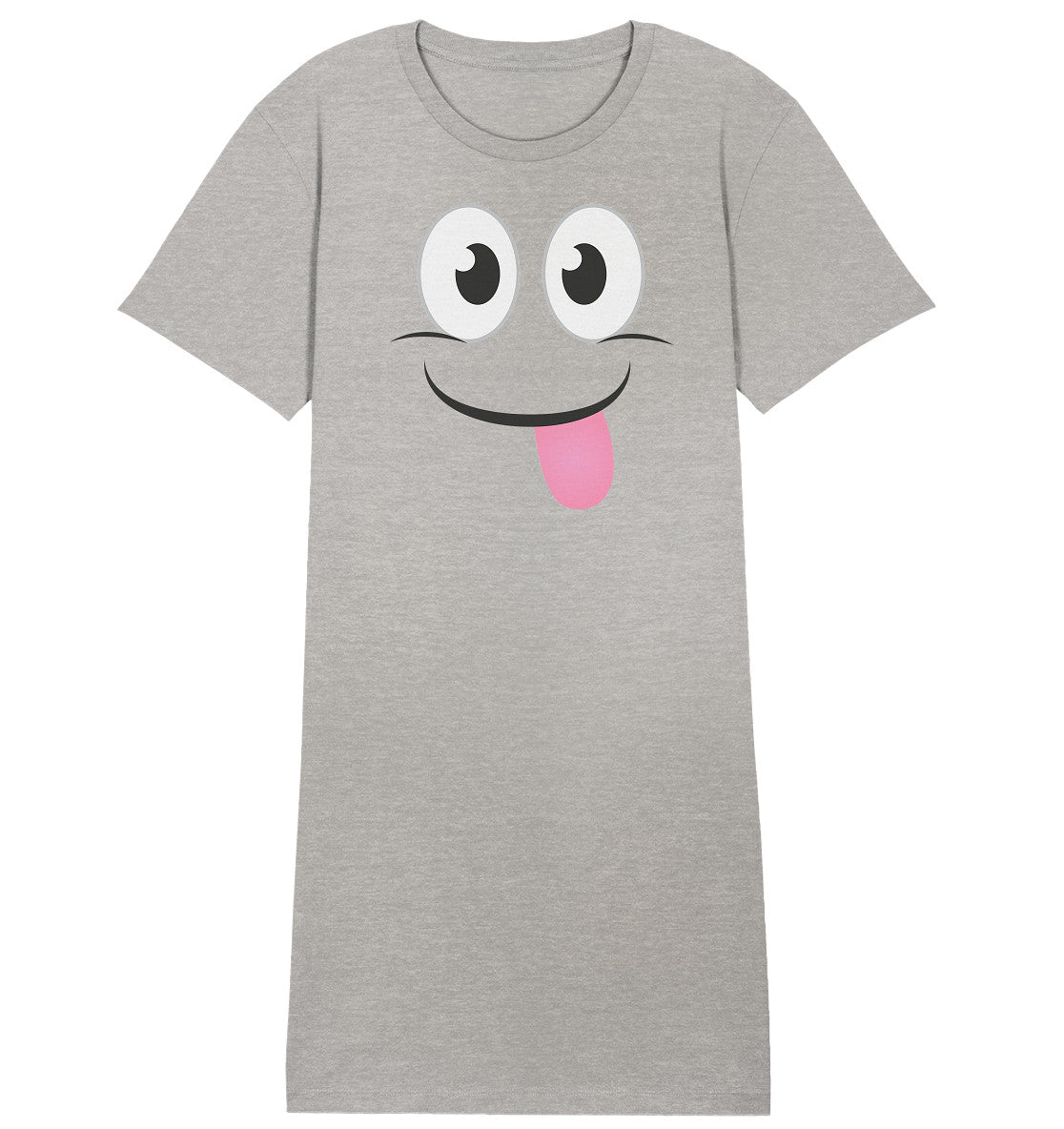 Kawaii Fun Face Ladies Organic Shirt Dress - Sleepwear - Ladies Organic Shirt Dress