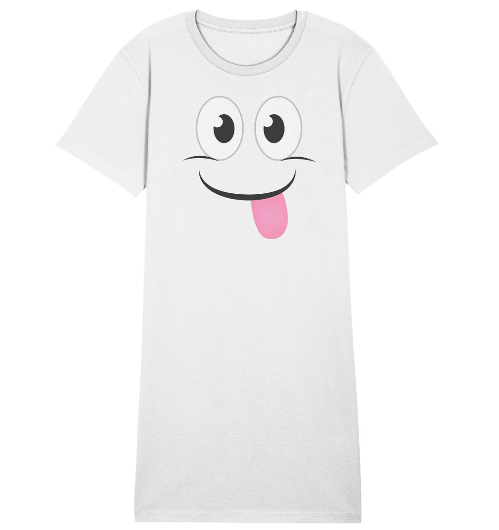 Kawaii Fun Face Ladies Organic Shirt Dress - Sleepwear - Ladies Organic Shirt Dress
