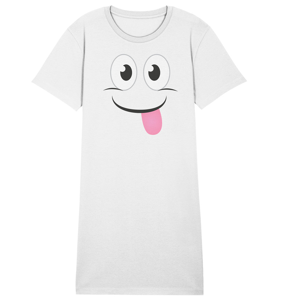 Kawaii Fun Face Ladies Organic Shirt Dress - Sleepwear - Ladies Organic Shirt Dress