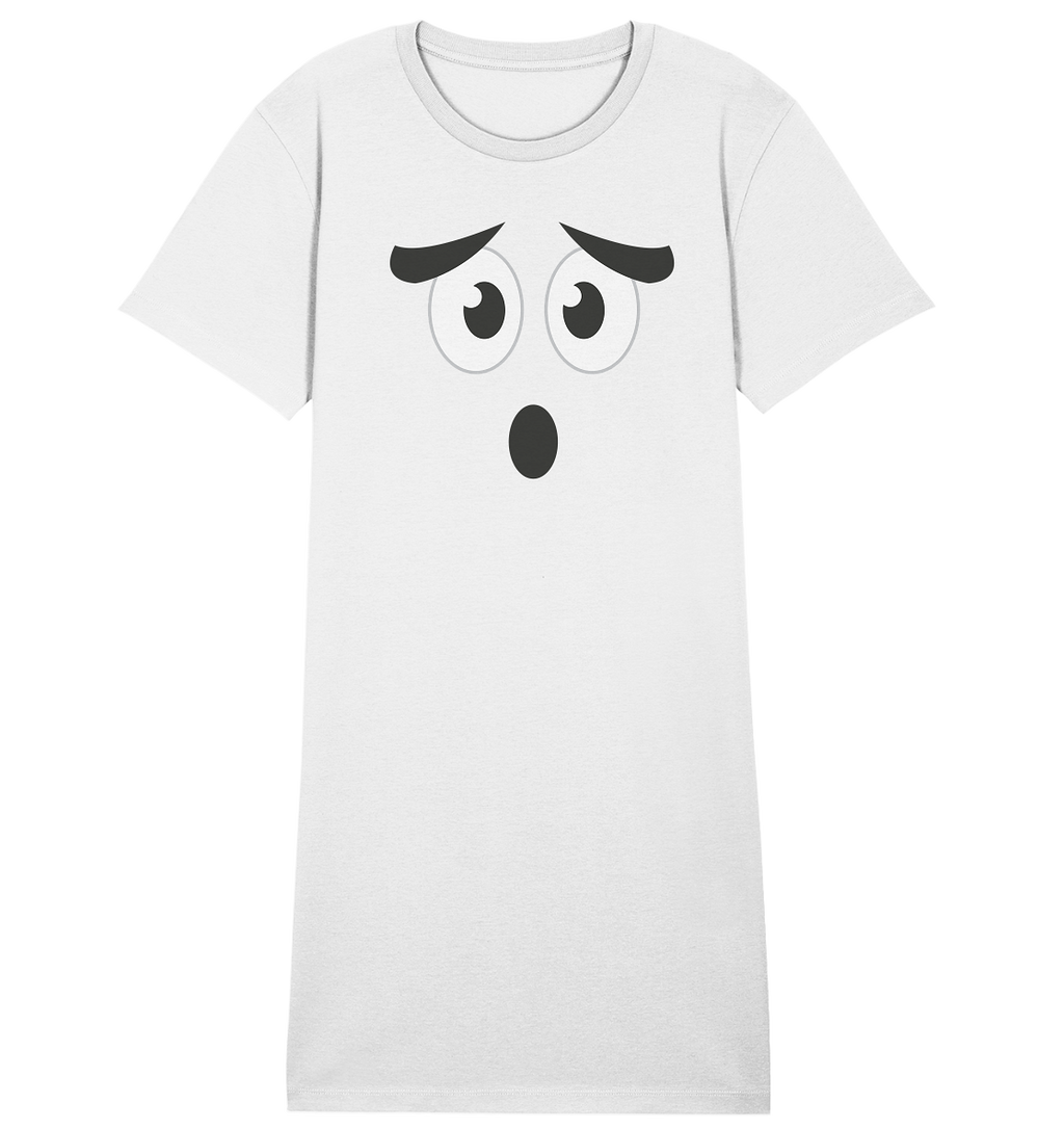Kawaii Impressive Face Ladies Organic Shirt Dress - Sleepwear