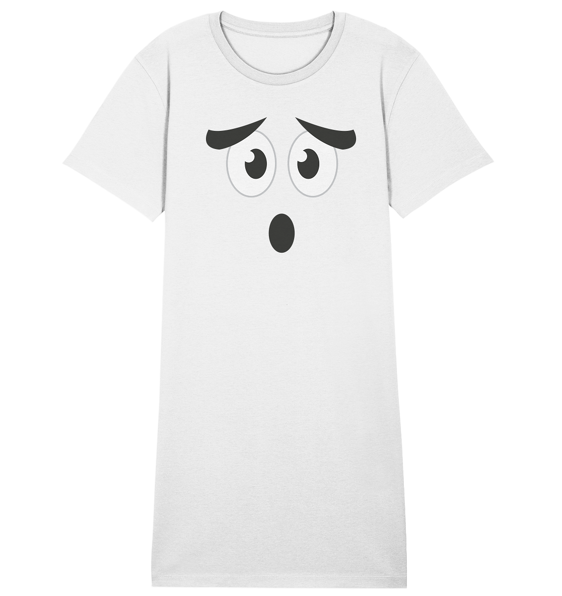 Kawaii Impressive Face Ladies Organic Shirt Dress - Sleepwear