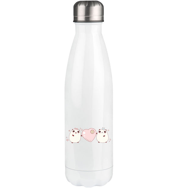 Kawaii Cute Pandas with pink heart - Thermal bottle 500ml