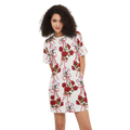 Roses and Ribbons Women's Short-Sleeve T-Shirt Dress-Heavyweight 225g