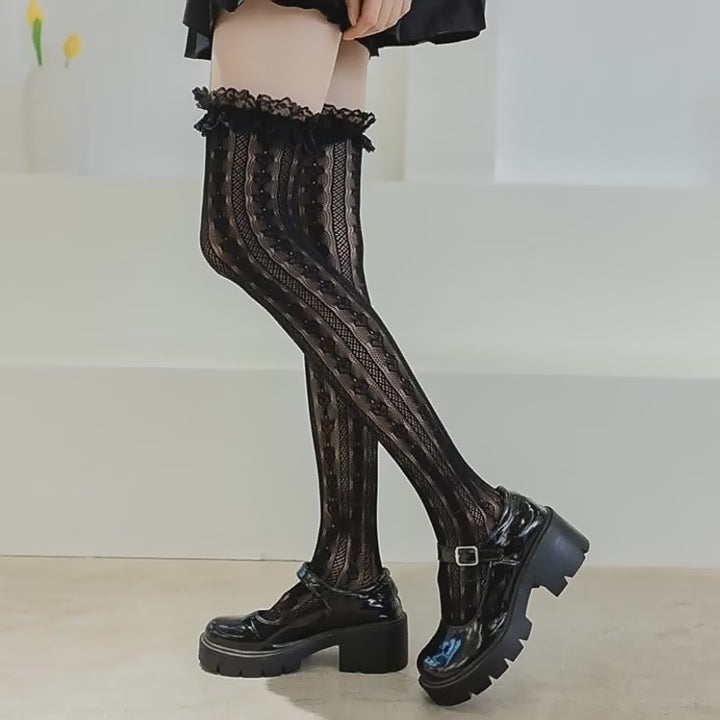 Lace Lolita Tall Knee Thigh Socks