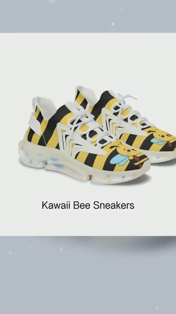 Kawaii Bee Sneakers - Cute Women's Shoes - Unique Footwear -Trendy Sneakers
