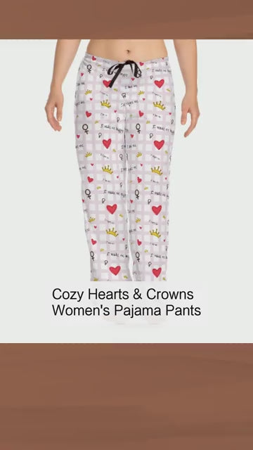 Cozy Hearts & Crowns Women's Pajama Pants