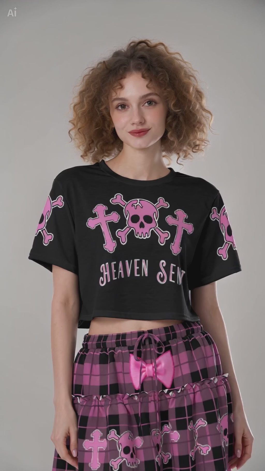 Heaven Sent Skull Crop Top | Graphic Streetwear Tee
