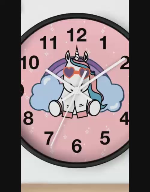 Unicorn Rainbow Wall Clock, Magical Fantasy Decor, Cute Kids Room Clock, Colorful Nursery Art, Unique Gift for Unicorn Lover