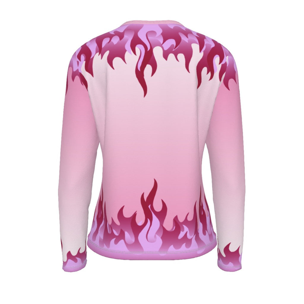 Pink Butterfly Flame Long Sleeve Top