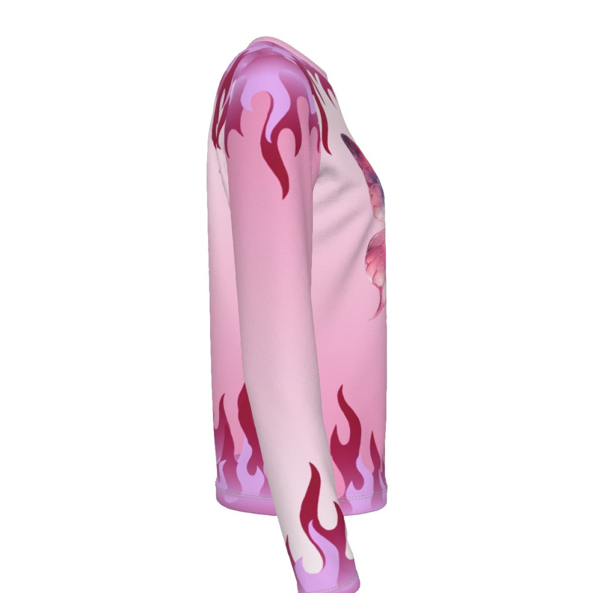 Pink Butterfly Flame Long Sleeve Top
