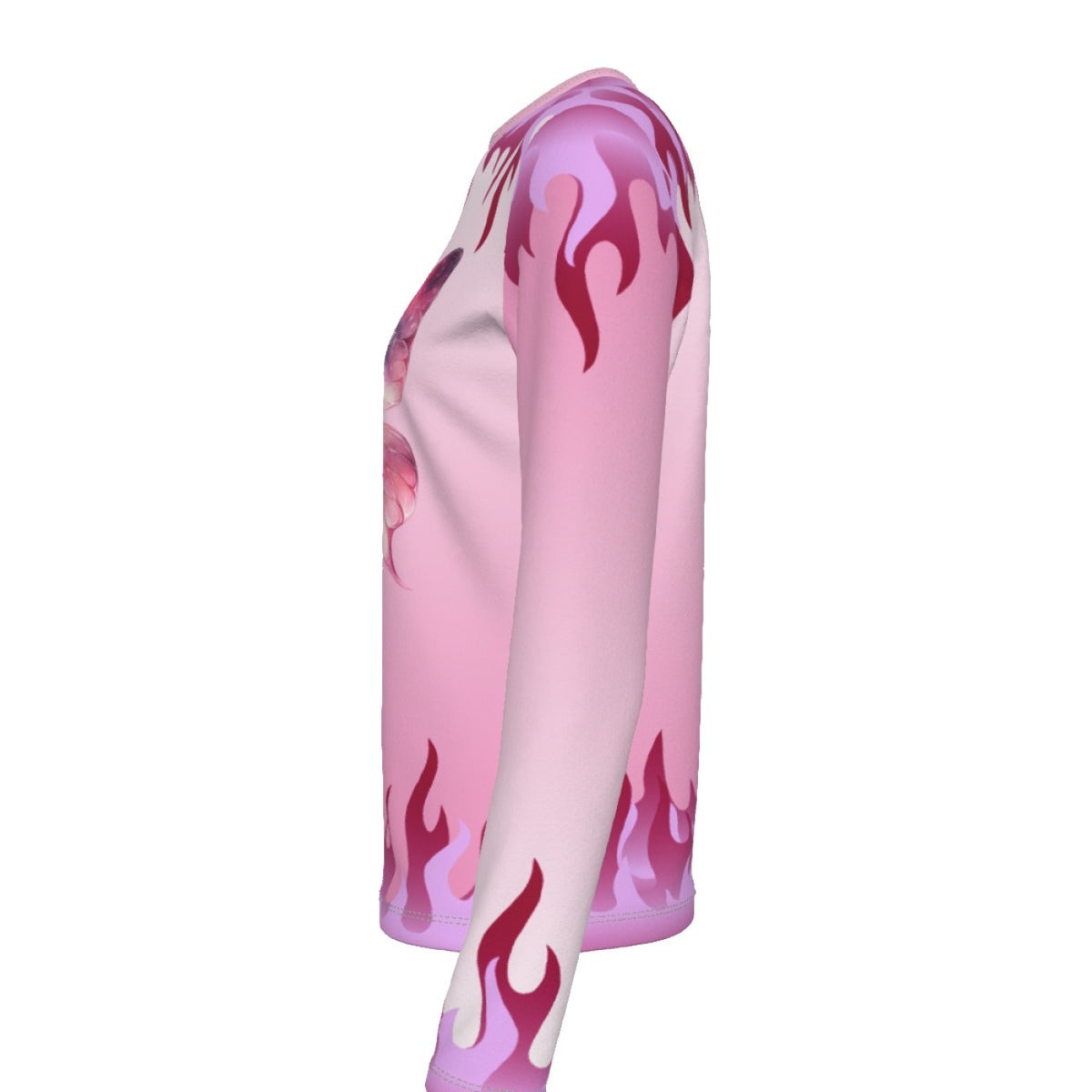 Pink Butterfly Flame Long Sleeve Top