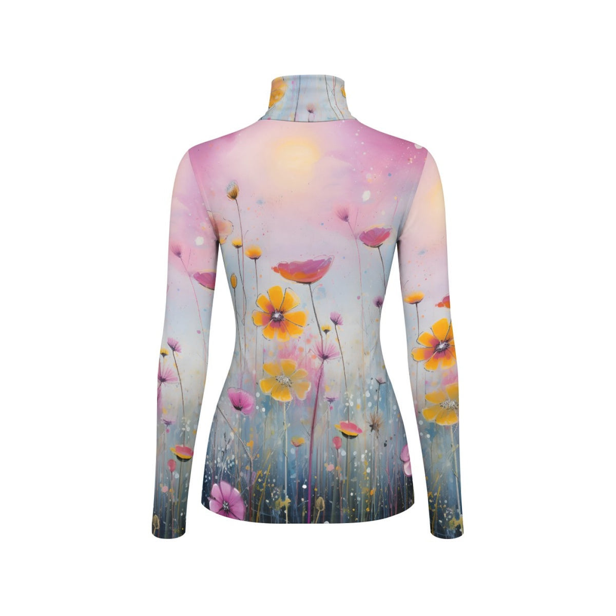 Pastel Wildflower Turtleneck Top