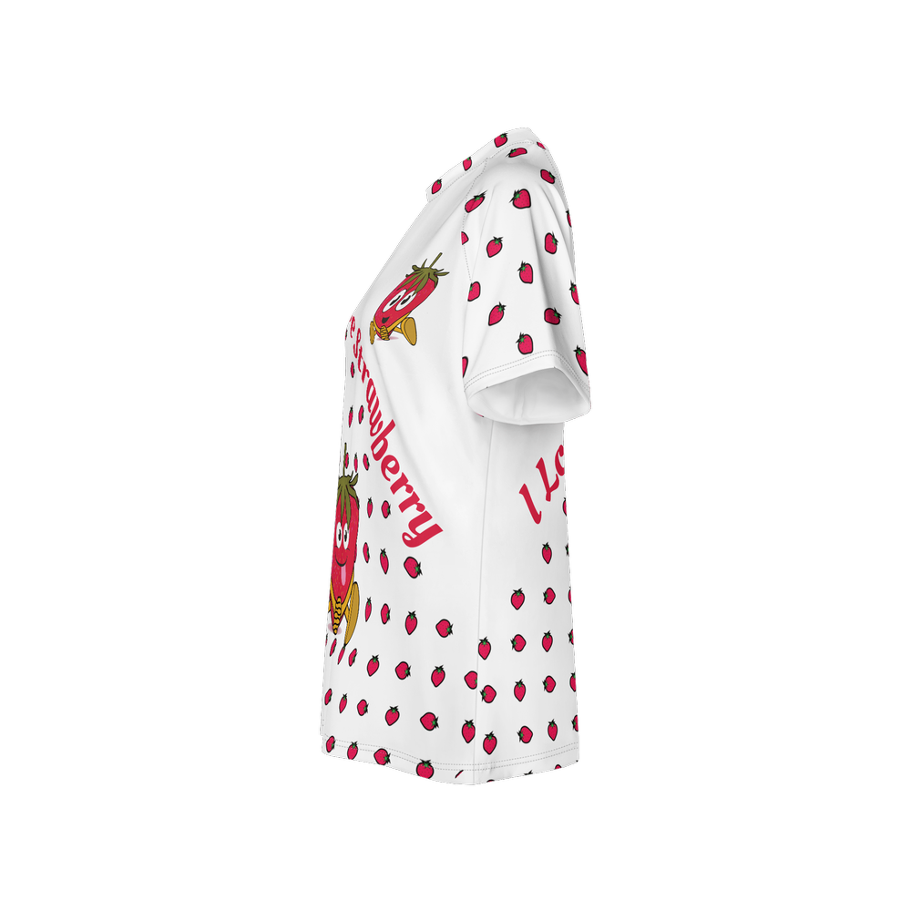 I Love Strawberry Women’s Athletic Jersey-Heavyweight 225g