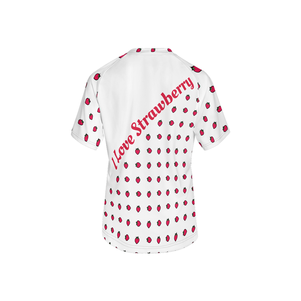 I Love Strawberry Women’s Athletic Jersey-Heavyweight 225g