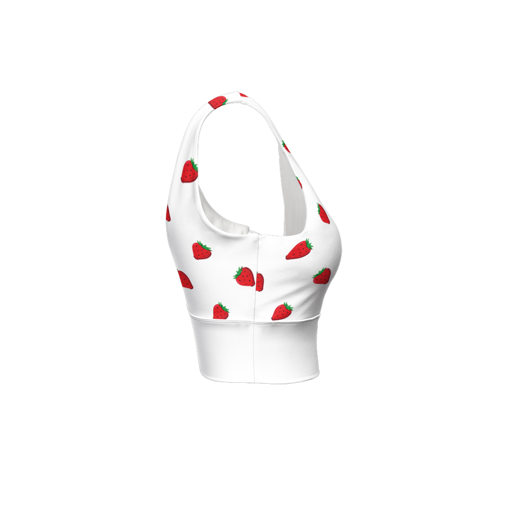 Kawaii Strawberry V-Shape-Back Sports Bra-Butter Soft Texture