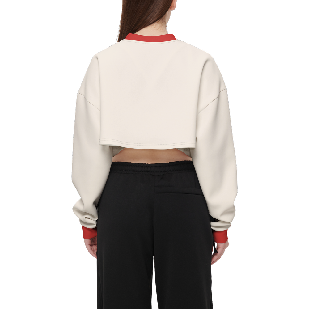 Kiss Me Cropped Crewneck Sweatshirt-Techno Scuba Knit