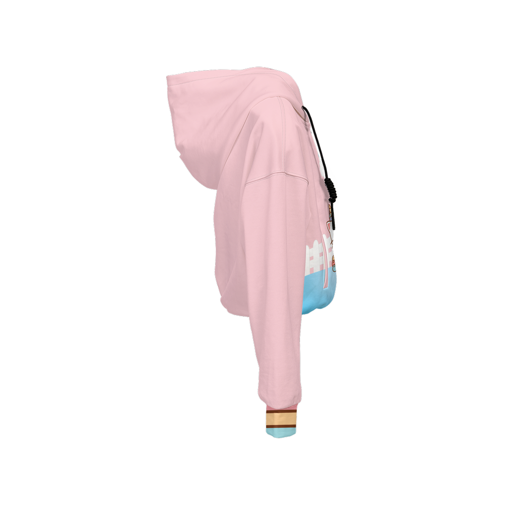 Happy Day Kawaii Cropped Full-Zip Hoodie-Super Heavy 375g