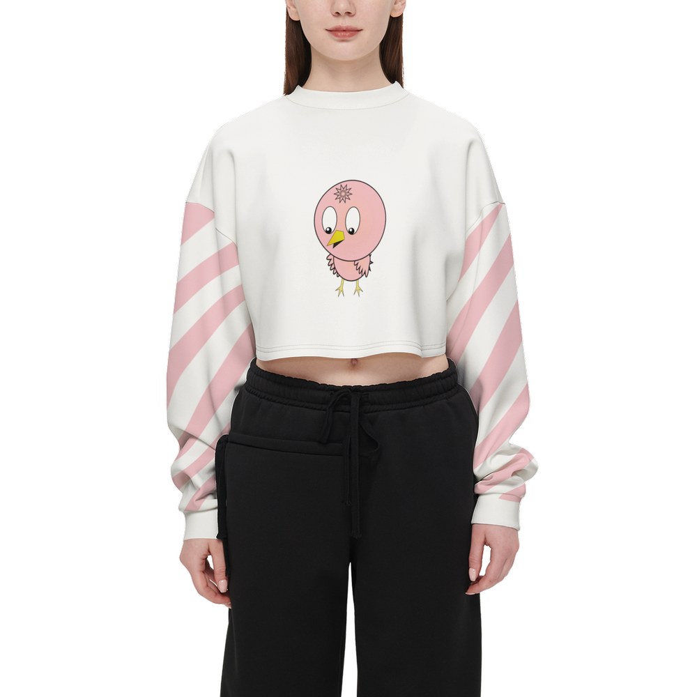 Cute Chick Cropped Crewneck Sweatshirt