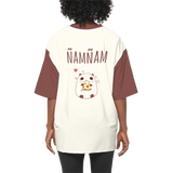 Kawaii Panda Cheese Women’s Oversized Short-Sleeve T-Shirt-Heavyweight 225g