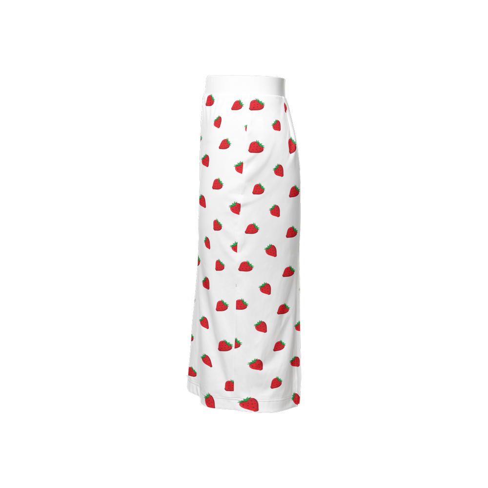 Kawaii Strawberry Back Split Pencil Skirt Knit